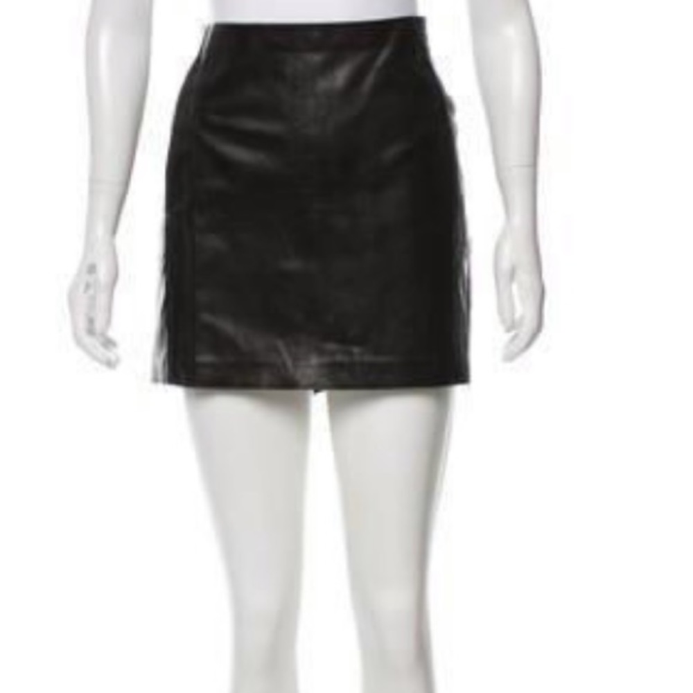 Madison Martin Margiela Black Leather Mini Skirt